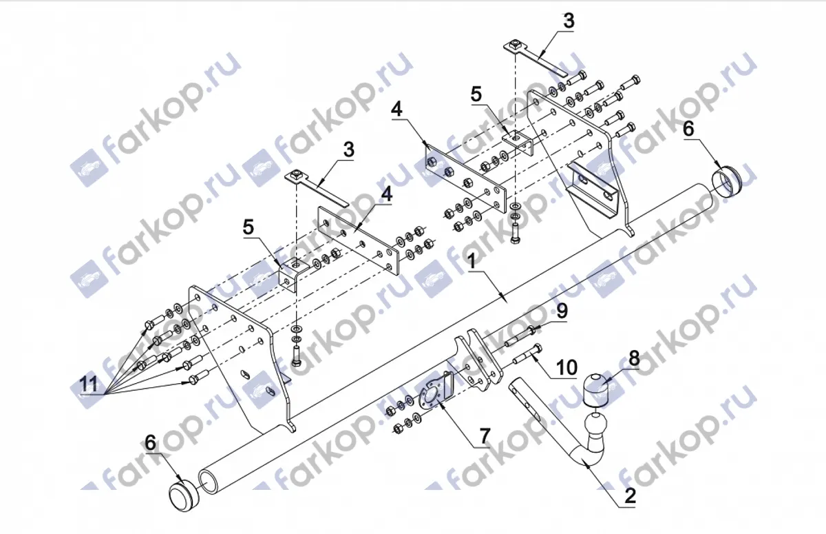 Фаркоп Auto-Hak для Mitsubishi L200 2015- R 58 в 