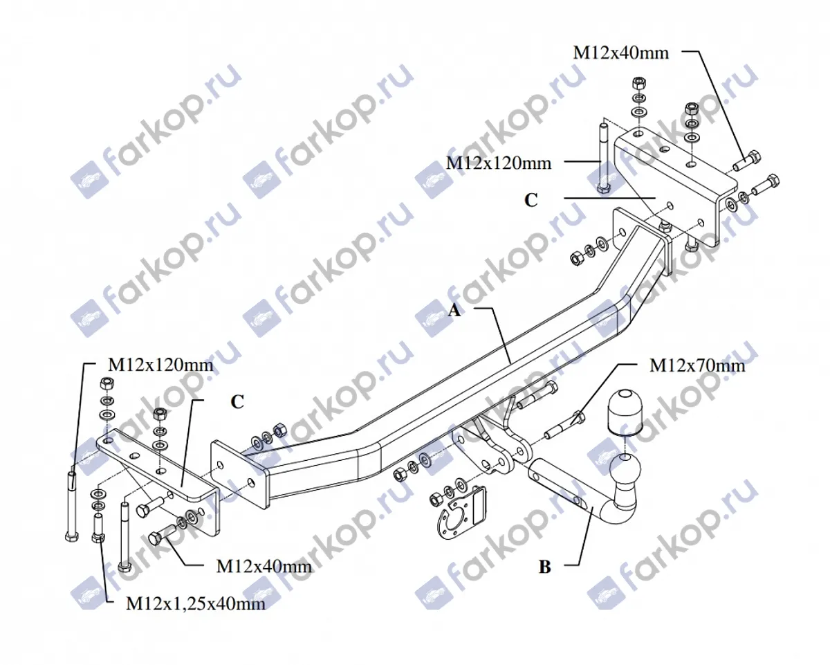 Фаркоп Auto-Hak для Mitsubishi Pajero Sport 1996-2008 Z 29 в 