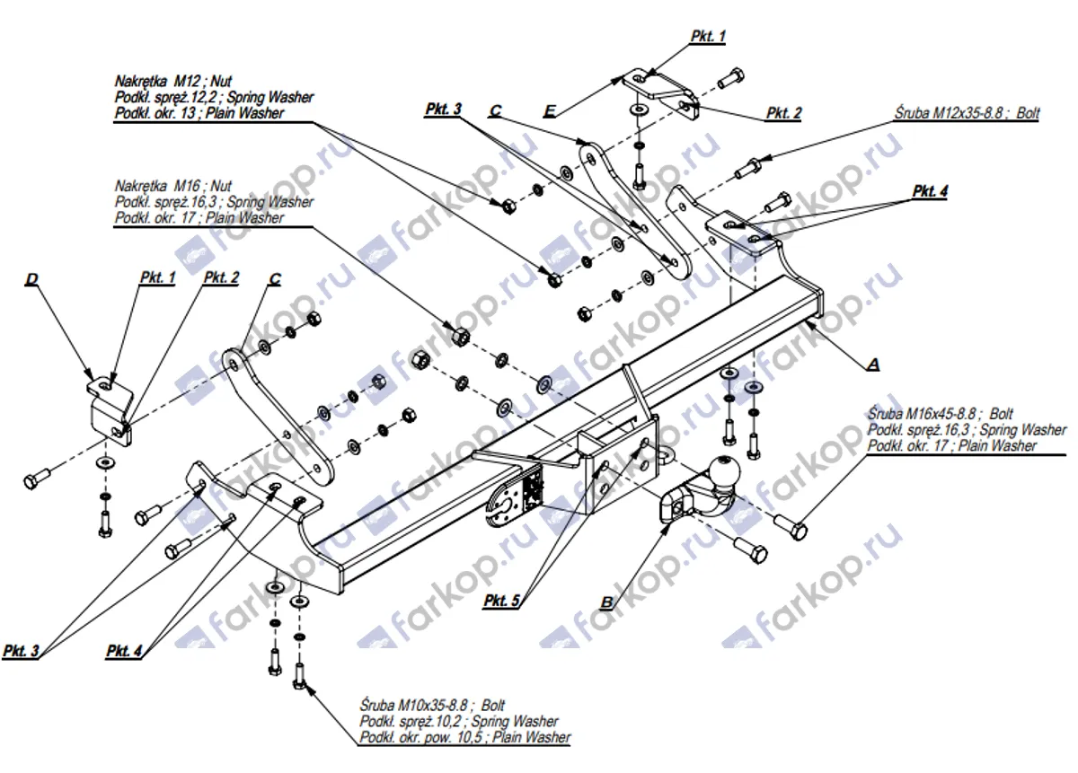 Фаркоп Imiola для Nissan Primastar 2002-2014 R.024 в 