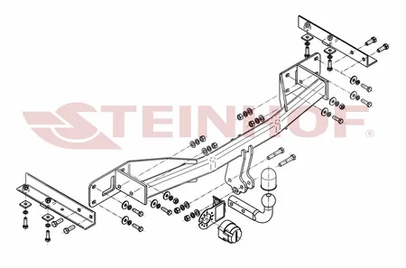 Фаркоп Steinhof для Opel Meriva (кроме flex-fix, 1.3 CDTi) 2010-2018 O-176 в 