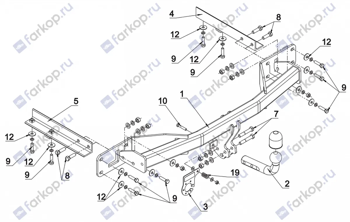 Фаркоп Auto-Hak для Opel Meriva 2010-2018 E 55 в 