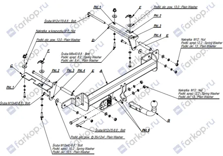 Фаркоп Imiola для Opel Zafira 2005-2014 O.034 в 