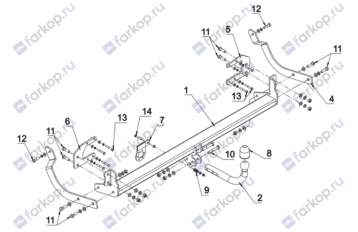 Фаркоп Auto-Hak для Peugeot 407 (kombi) 2004-2008 F 28 в 