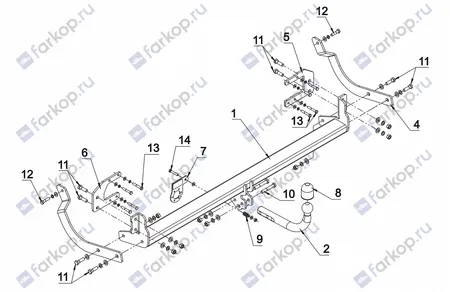 Фаркоп Auto-Hak для Peugeot 407 (kombi) 2004-2008 F 28 в 