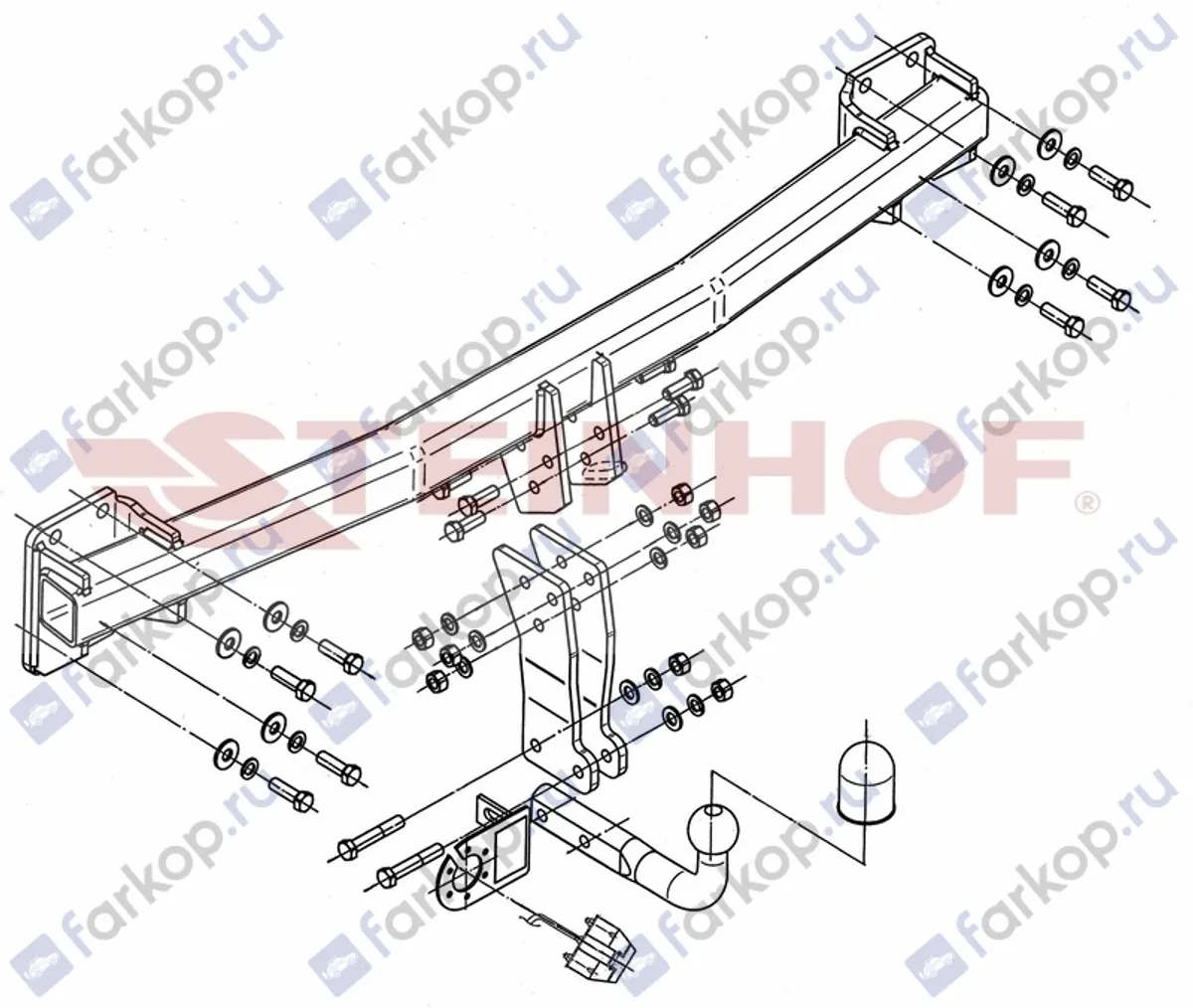 Фаркоп Steinhof для Porsche Cayenne 2002-2010 A-092 в 