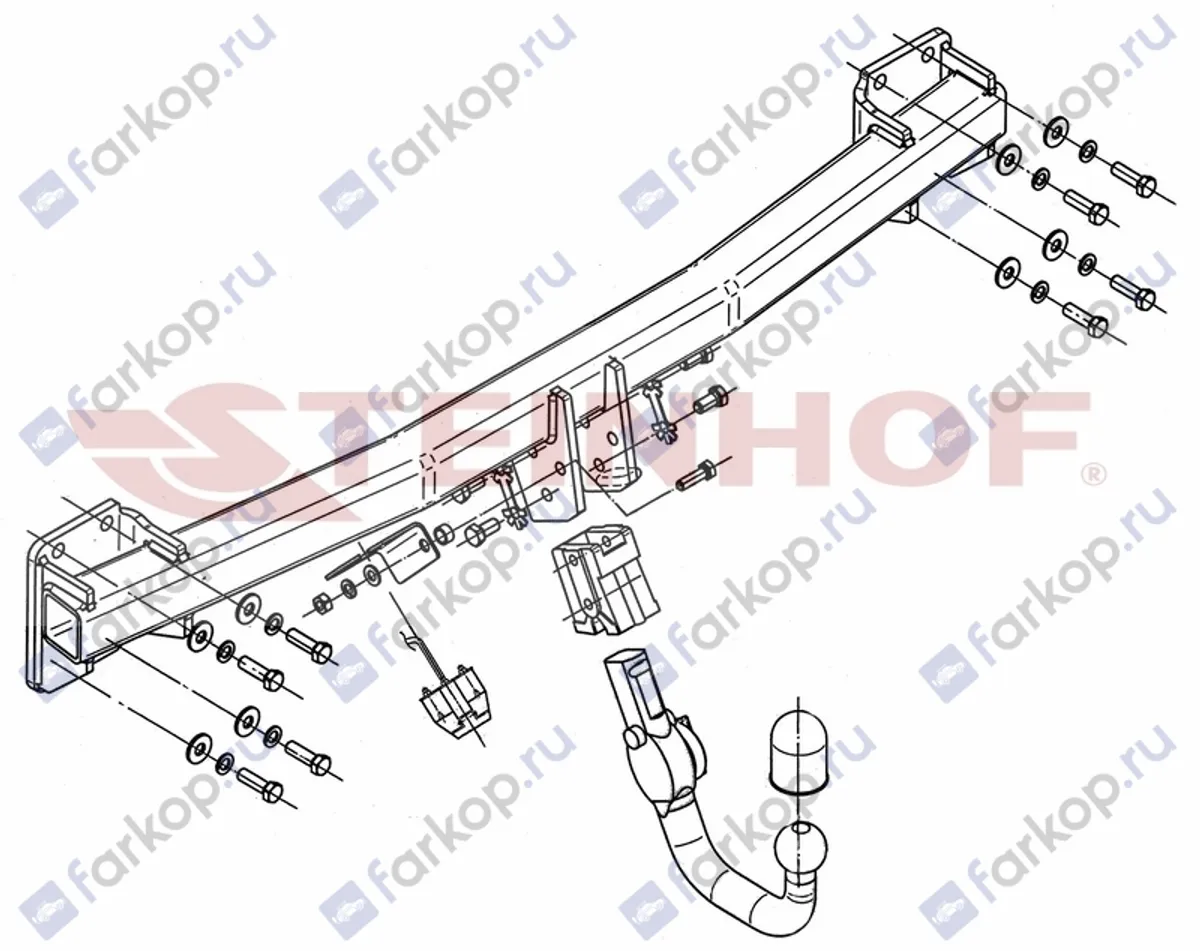 Фаркоп Steinhof для Porsche Cayenne 2002-2010 A-093 в 