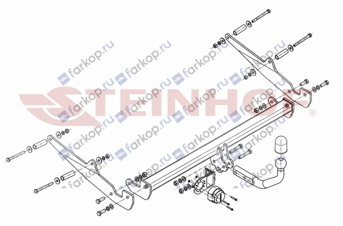 Фаркоп Steinhof для Renault Clio (Grandtour, универсал) 2013- R-029 в 