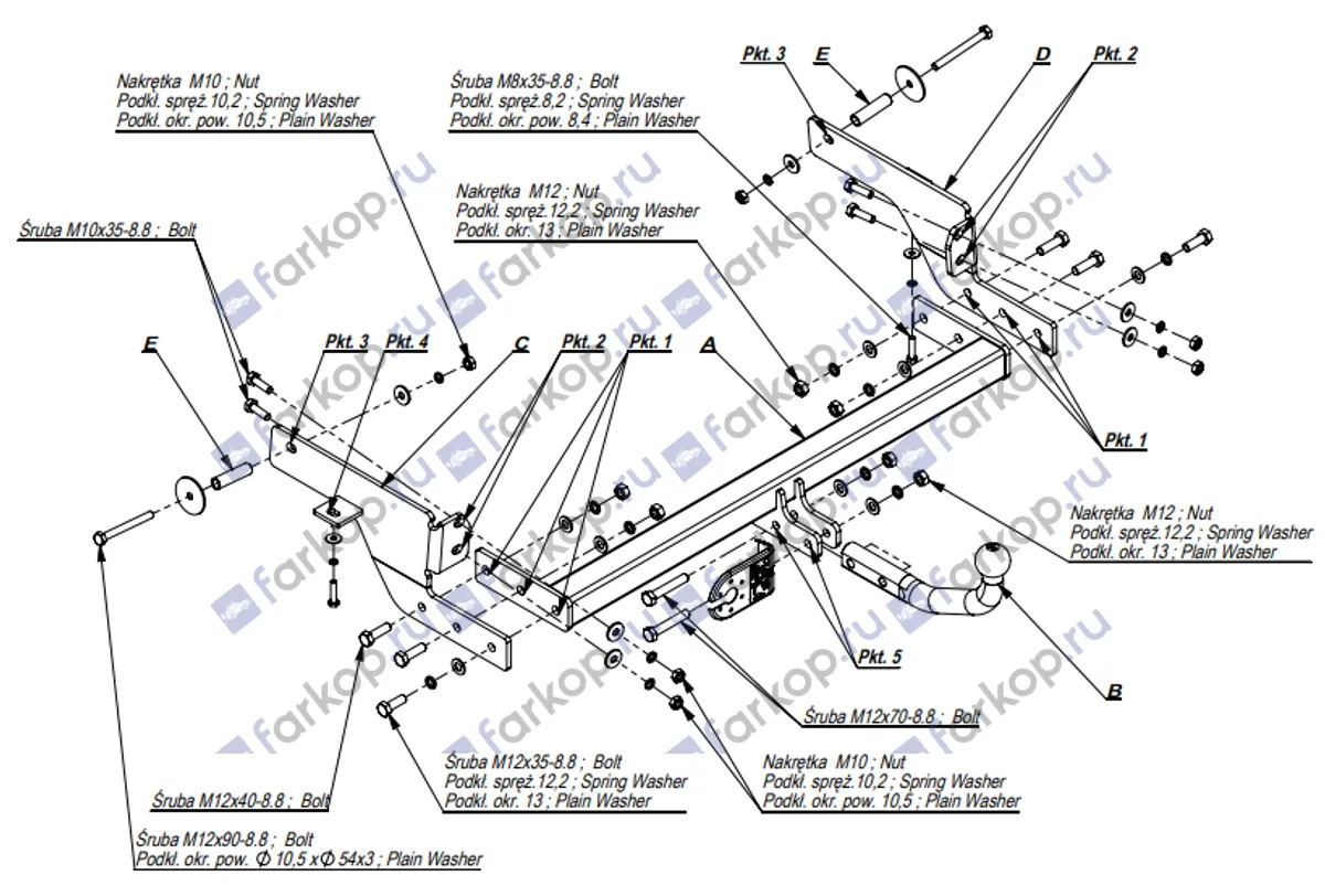 Фаркоп Imiola для Renault Laguna (универсал) 2001-2007 R.018 в 