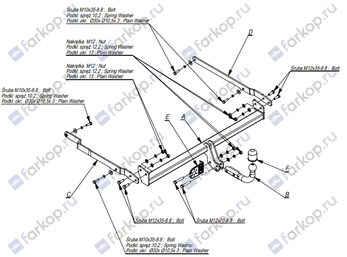 Фаркоп Imiola для Renault Megane (универсал) 2008-2013 R.048 в 