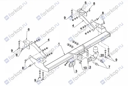 Фаркоп Auto-Hak для Renault Trafic (фургон, VAN)2001-2014 G 40 в 