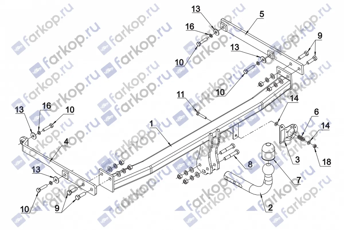 Фаркоп Auto-Hak для Renault Scenic 2009 -2016 G 63 в 