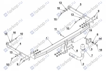 Фаркоп Auto-Hak для Renault Scenic 2009 -2016 G 63 в 