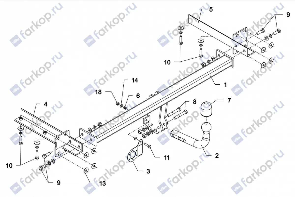 Фаркоп Auto-Hak для Opel Agila 2000-2002 W 14 в 