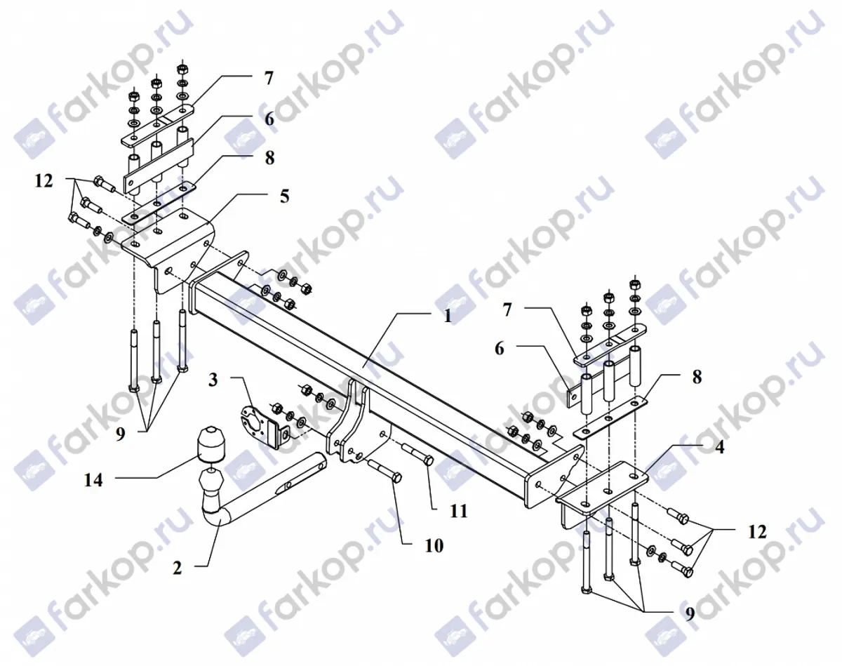 Фаркоп Auto-Hak для Nissan Patrol 1998-2004 V 02 в 