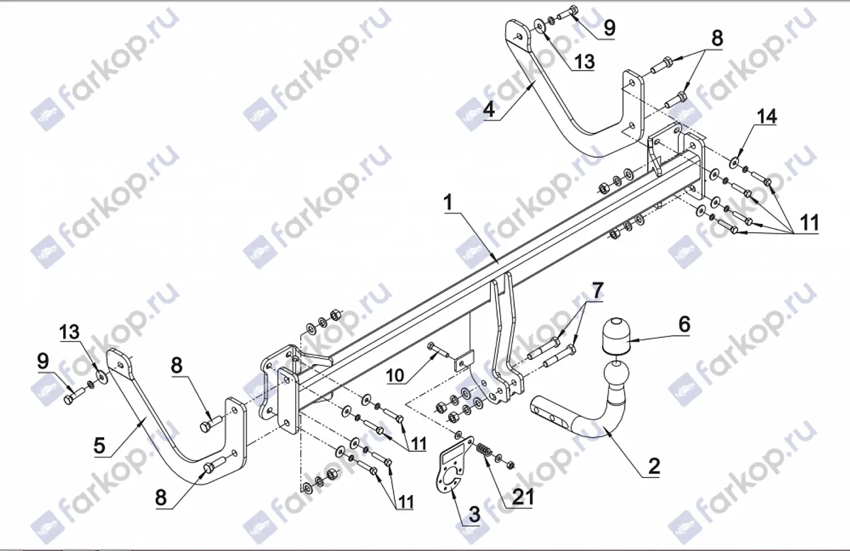 Фаркоп Auto-Hak для Peugeot 407 2008-2011 P 35 в 