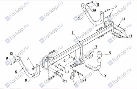 Фаркоп Auto-Hak для Peugeot 407 2008-2011 P 35 в 