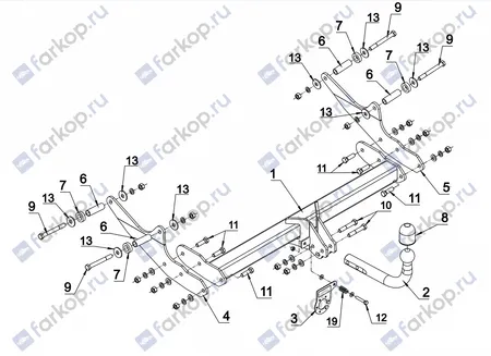 Фаркоп Auto-Hak для Renault Laguna (универсал) 2007-2015 G 52 в 