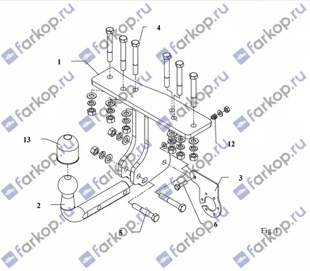 Фаркоп Auto-Hak для Nissan Pathfinder 2005-2012 V 61 в 