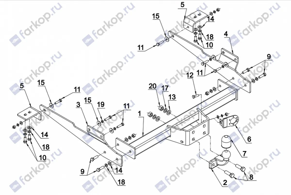 Фаркоп Auto-Hak для Renault Master 1998-2010 G 28 в 