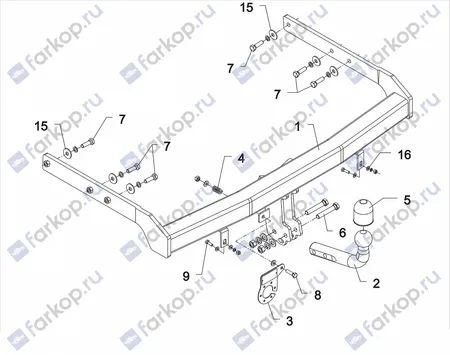 Фаркоп Auto-Hak для Seat Alhambra 2000-2010 C 39 в 