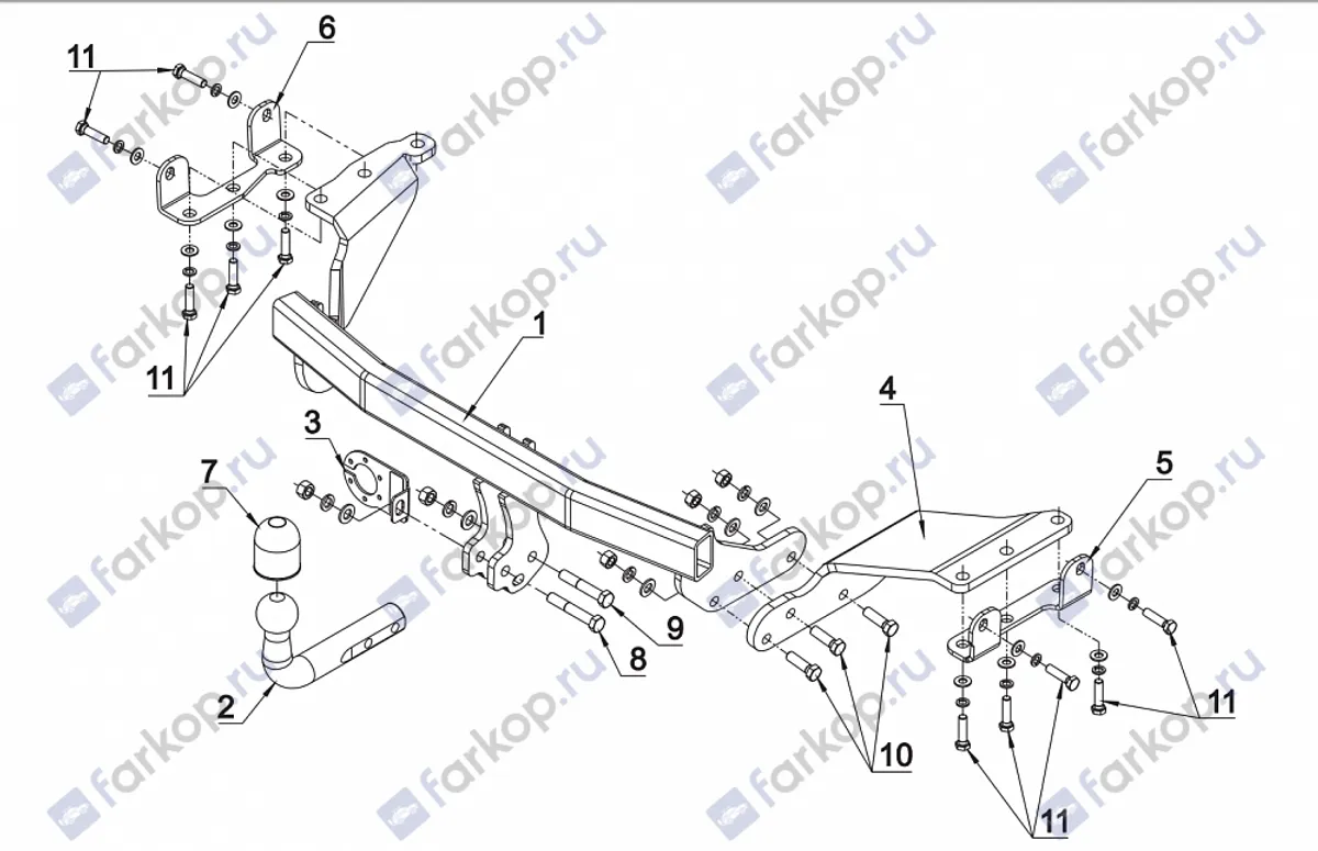 Фаркоп Auto-Hak для Mitsubishi Outlander 2007-2012 Z 38 в 