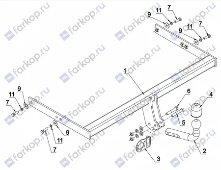 Фаркоп Auto-Hak для Seat Ibiza (3,5дв) 2010-2017 SC 46 в 