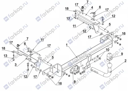 Фаркоп Auto-Hak для Opel Zafira 2005-2014 E 48 в 