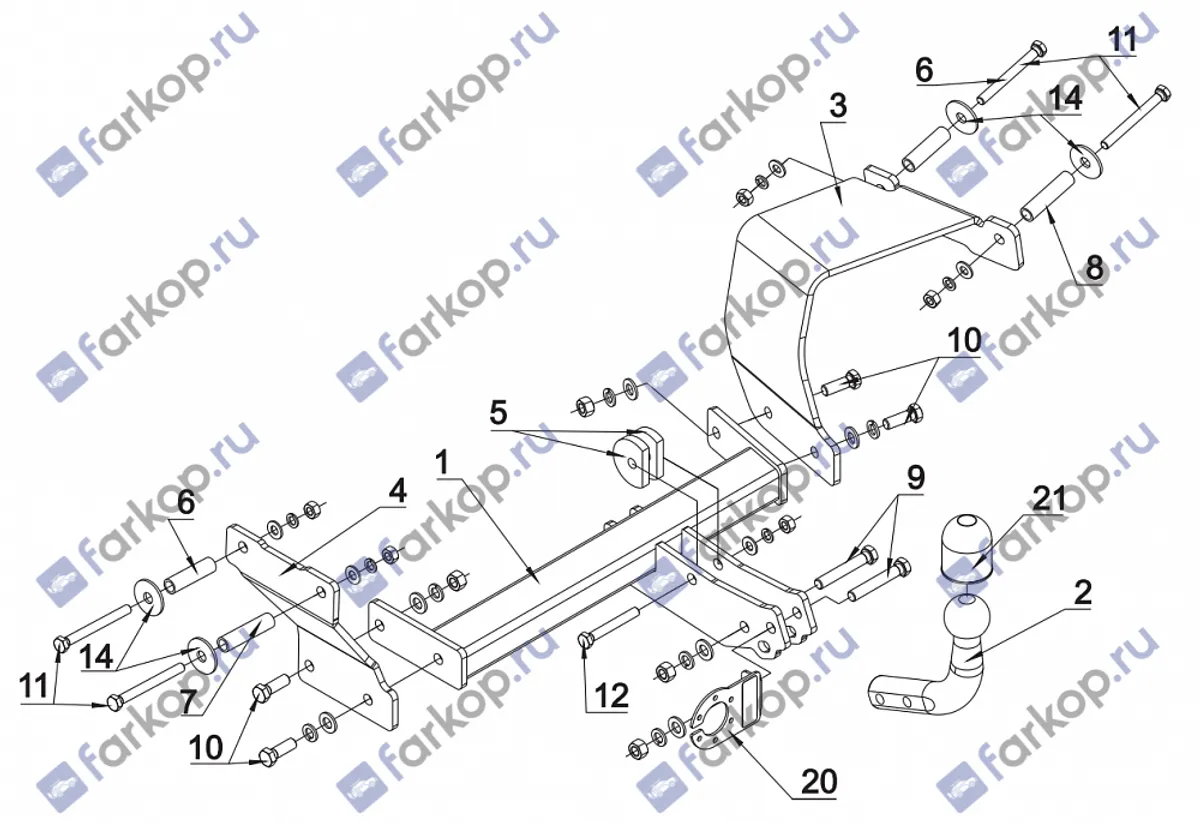 Фаркоп Auto-Hak для Nissan Micra 1992-2002 V 50 в 