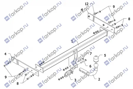 Фаркоп Auto-Hak для Seat Alhambra 2010 -2012 K 54 в 