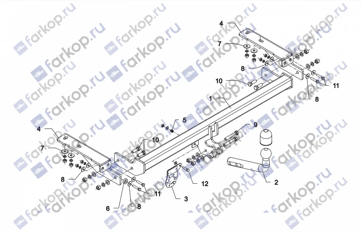 Фаркоп Auto-Hak для Peugeot 308 (3,5 дв) 2007-2010 F 24 в 