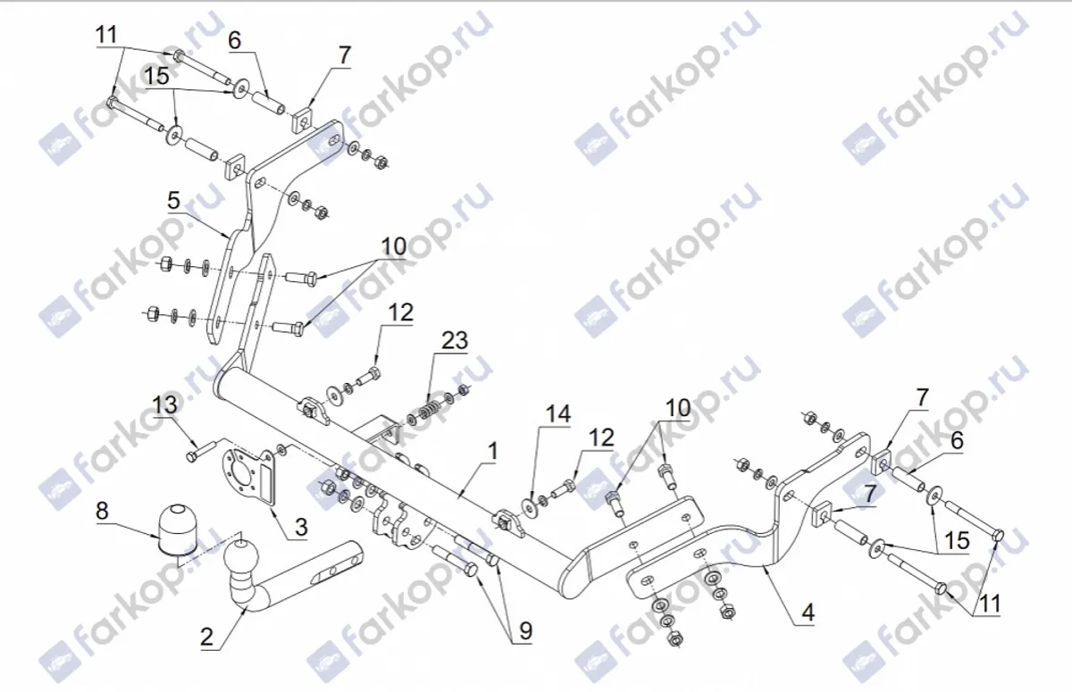 Фаркоп Auto-Hak для Peugeot Partner 1997-2009, (L1) F 13 в 