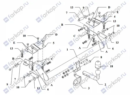 Фаркоп Auto-Hak для Peugeot 405 1987-1995 F 05 в 