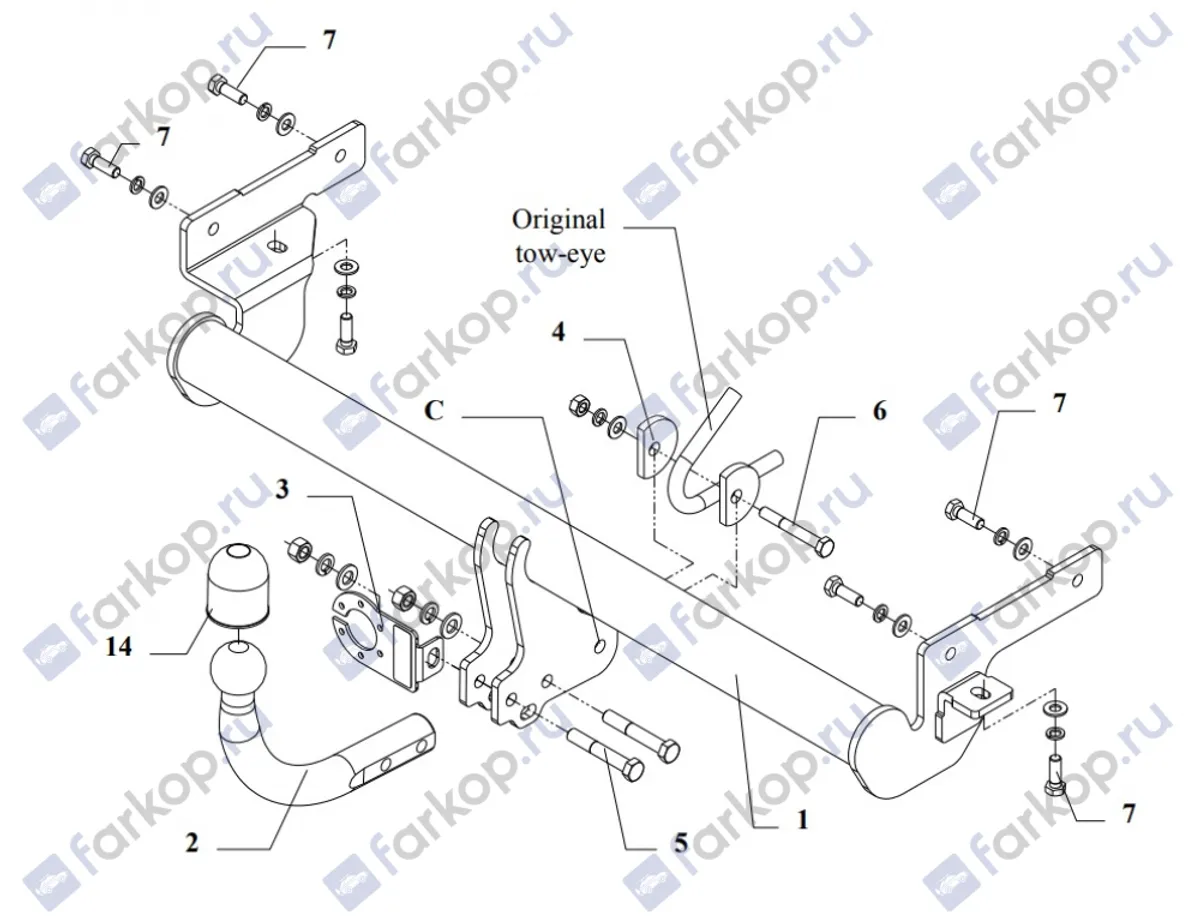 Фаркоп Auto-Hak для Mitsubishi Carisma 1995-2006 Z 23 в 