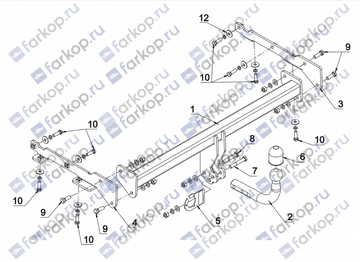 Фаркоп Auto-Hak для Nissan Note (5дв) 2013- V 74 в 