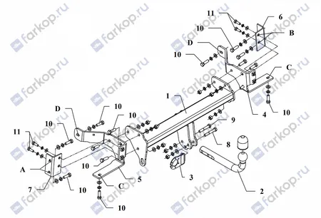 Фаркоп Auto-Hak для Opel Antara (C105) 2006-2017 E 51 в 