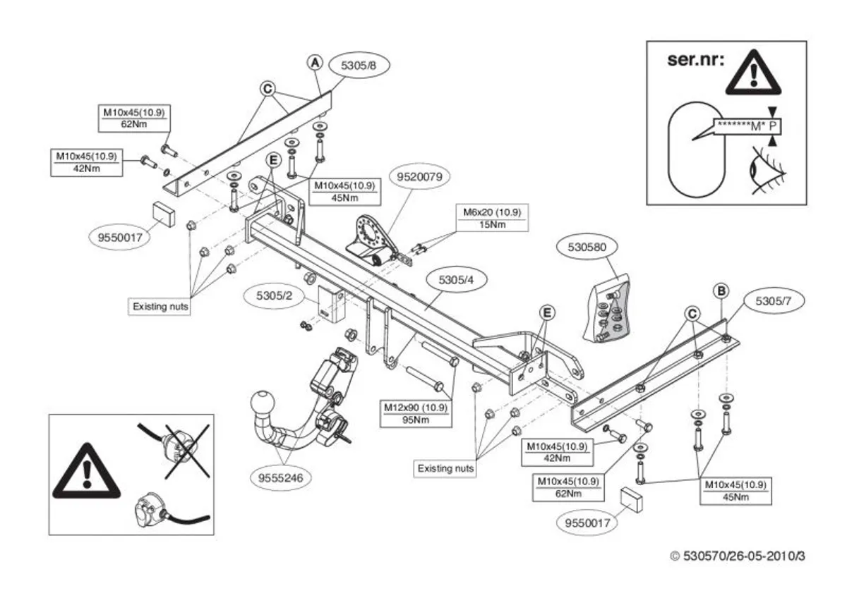 Фаркоп Brink для Subaru Legacy (седан) 2010-2015 530500 в 