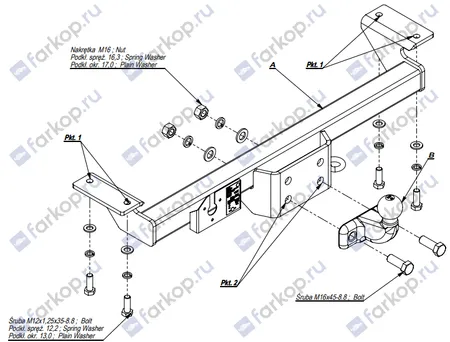 Фаркоп Imiola для Suzuki Vitara 1988-1997, (расст. между точками крепл.810) V.025 в 