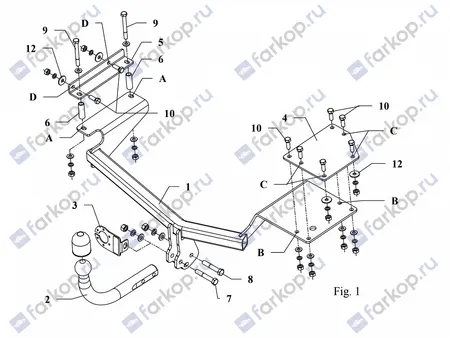 Фаркоп Auto-Hak для Suzuki Splash 2008-2015 W 28 в 