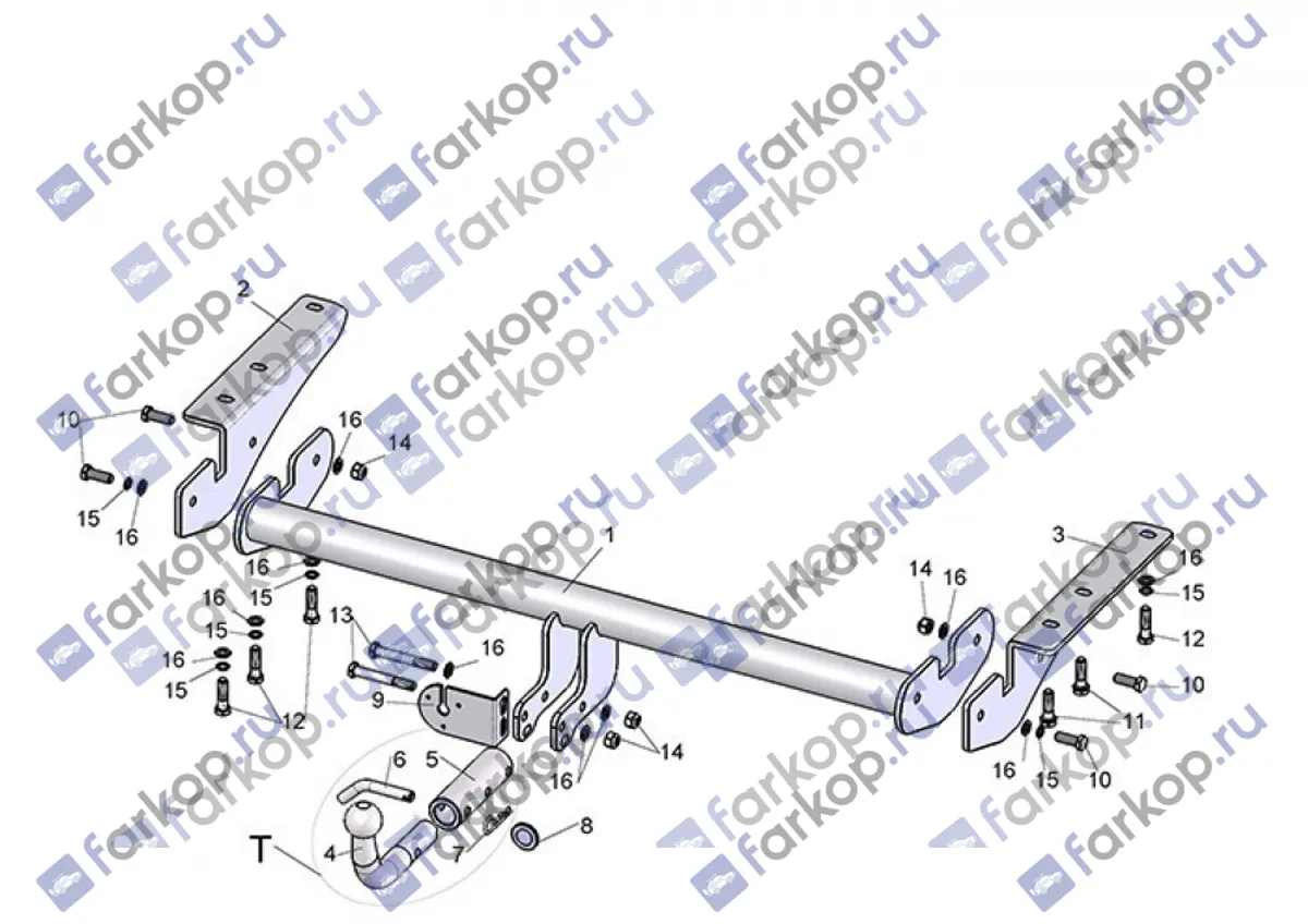 Фаркоп Лидер Плюс для Toyota RAV4 2006-2012 T107-BA в 