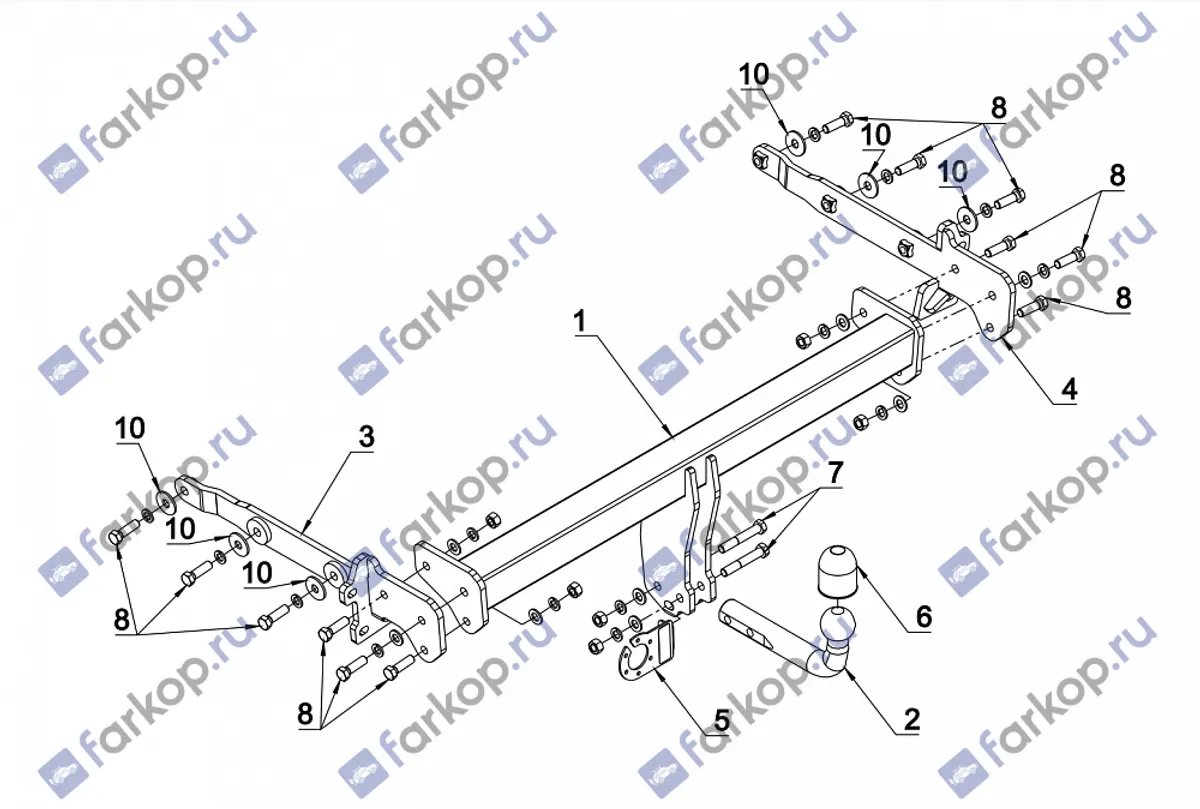 Фаркоп Auto-Hak для Subaru Outback 2015- SU 49 в 