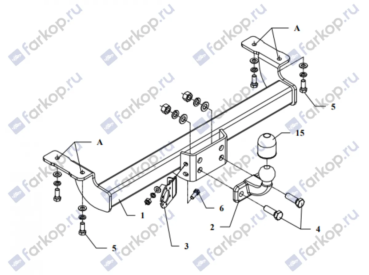 Фаркоп Auto-Hak для Suzuki Vitara 1995-1998 W 05 в 