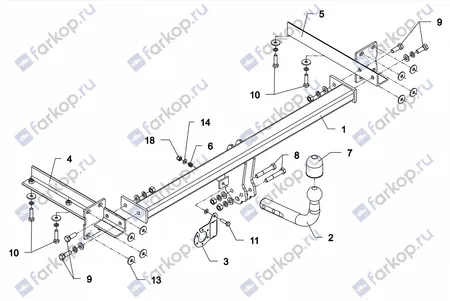 Фаркоп Auto-Hak для Suzuki Wagon R+ (5 дв) 2000-2002 W 14 в 