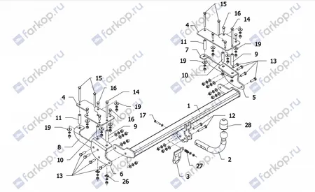 Фаркоп Auto-Hak для Suzuki SX-4 (5 дв, 2WD) 2006-2014 W 25 в 