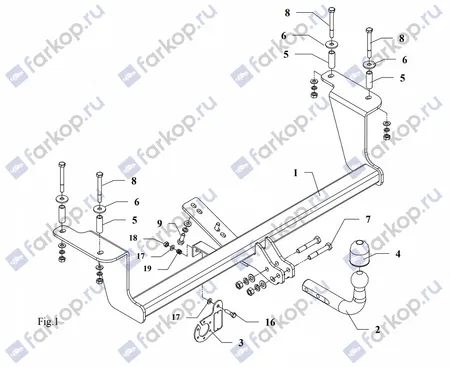 Фаркоп Auto-Hak для Suzuki Ignis (3,5 дв) 2003-2008 W 19 в 