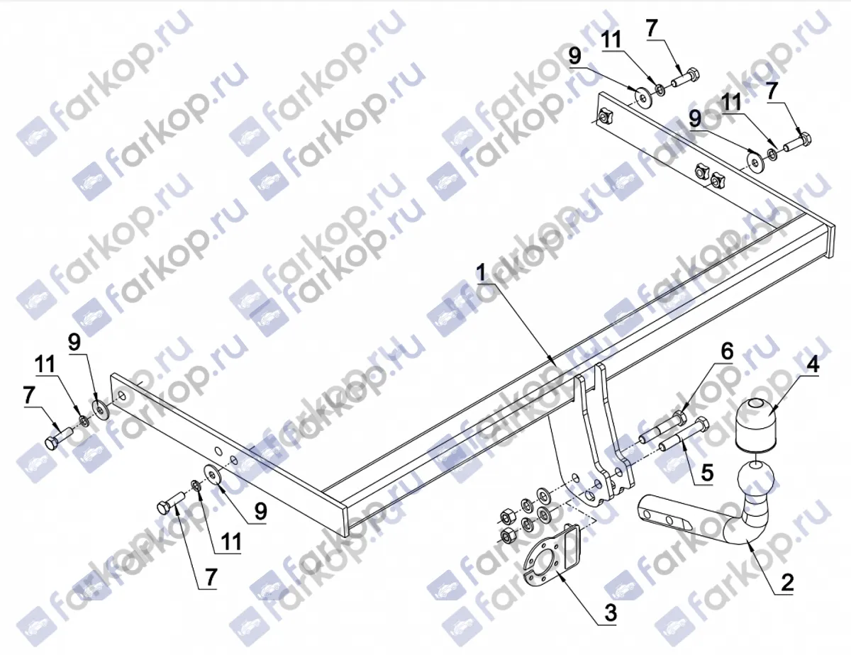 Фаркоп Auto-Hak для Subaru Outback 2009 -2014 SU 46 в 