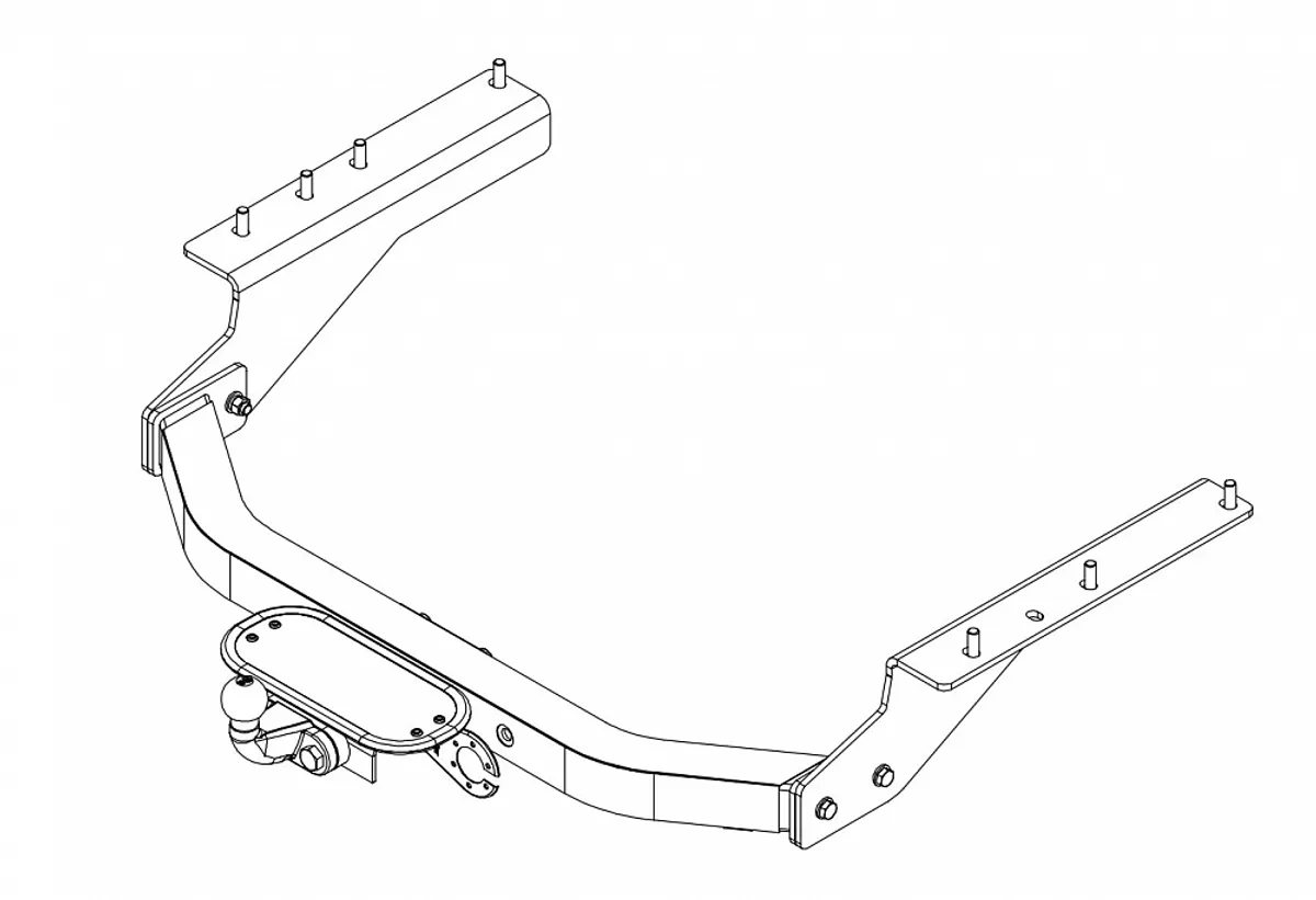 Фаркоп Baltex для Toyota RAV4 2013-2019, (для а/м c подножкой) Y25 в 