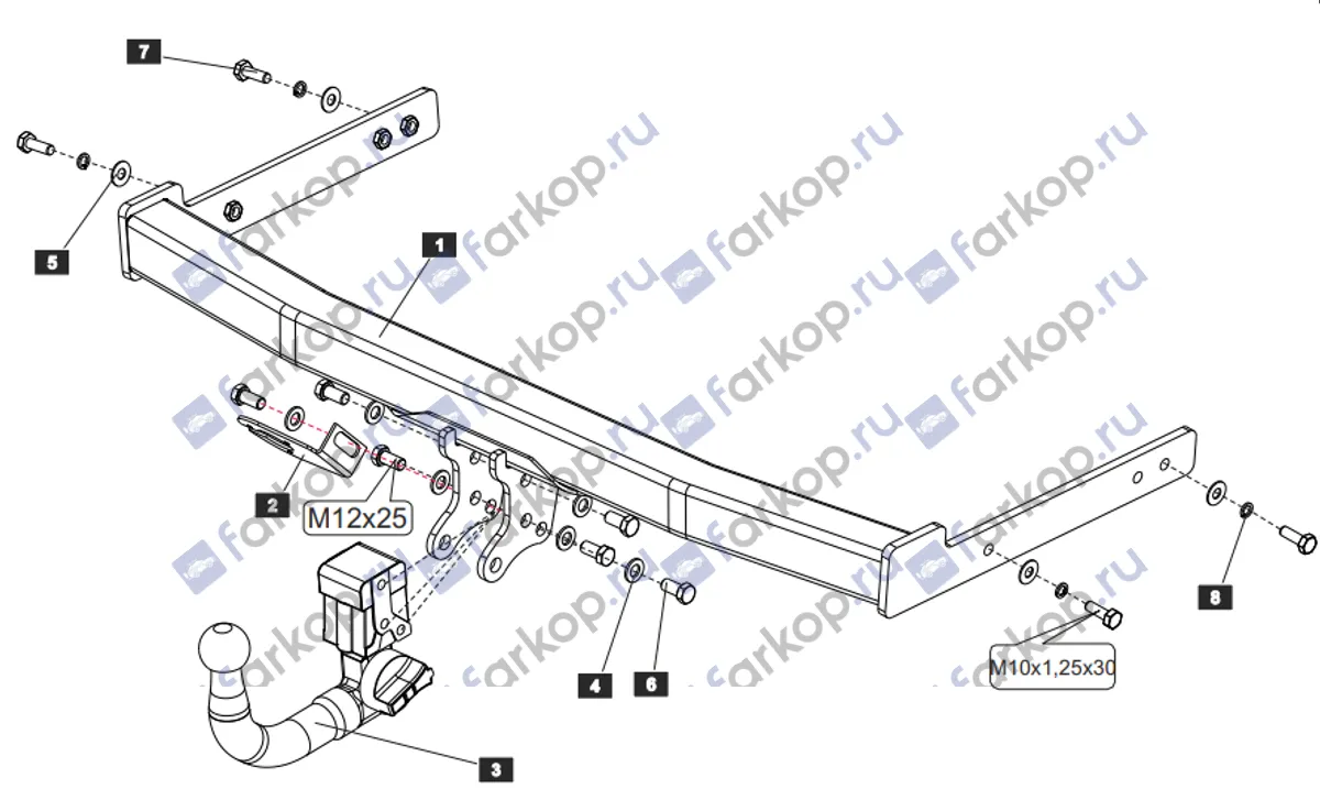 Фаркоп Baltex для Volkswagen Tiguan 2007-2016 26.1933.32 в 