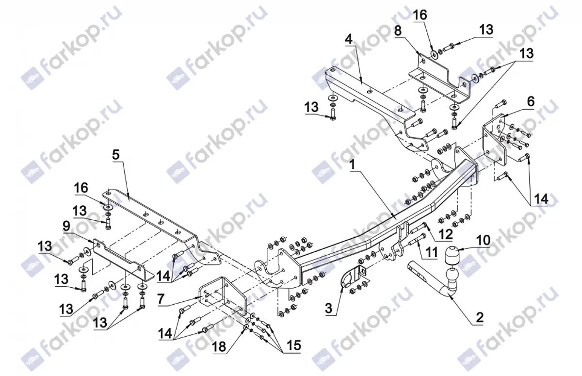 Фаркоп Auto-Hak для Toyota RAV4 2016-2019 0 91 в 