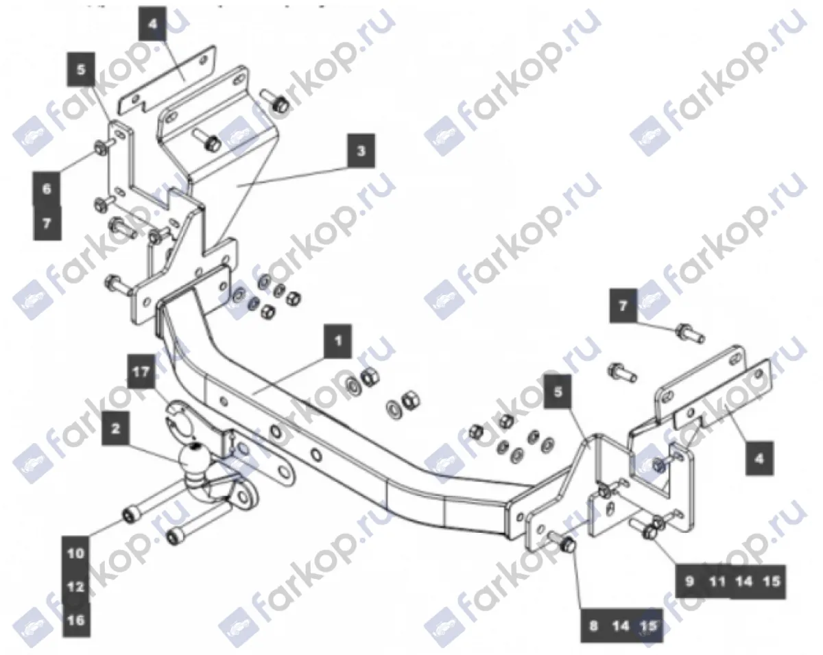 Фаркоп Baltex для Toyota Proace 2016- 079124 в 