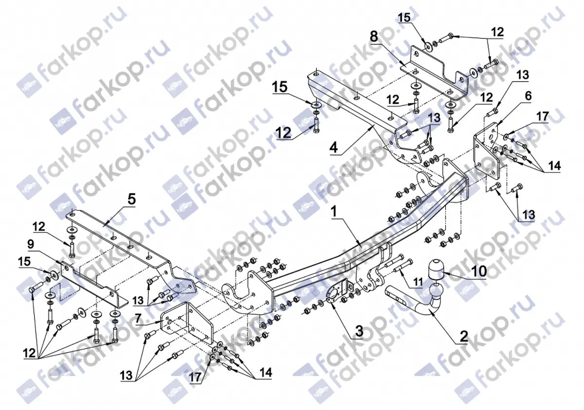 Фаркоп Auto-Hak для Toyota RAV4 2013-2019 0 85 в 